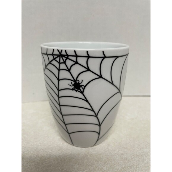 Spiderweb With Spiders  Set Of 2 White Mugs Halloween Spider Arachnoid - Picture 6 of 8